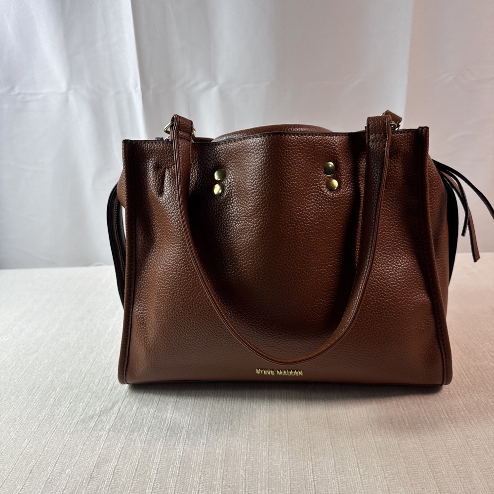 Steve Madden Brown Vegan Leather  Tote Or Satchel